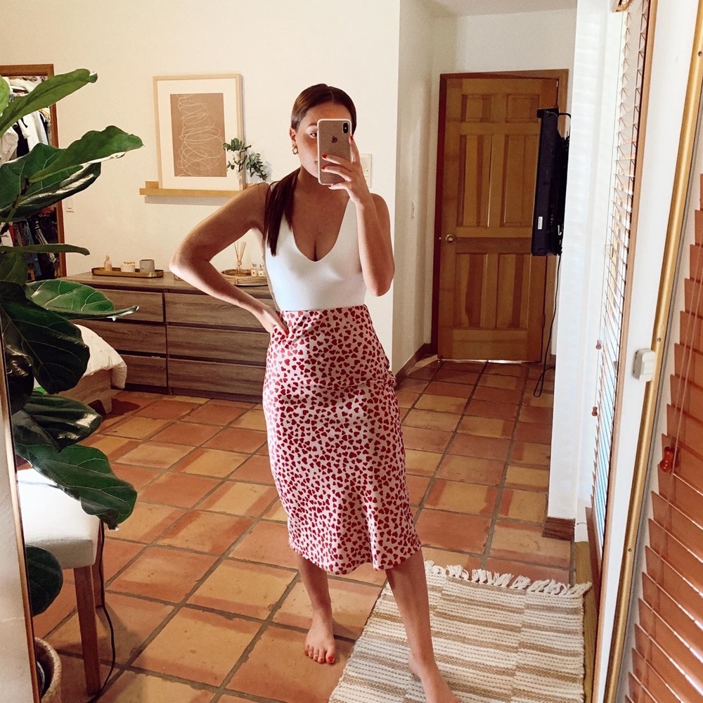 Silk slip skirt